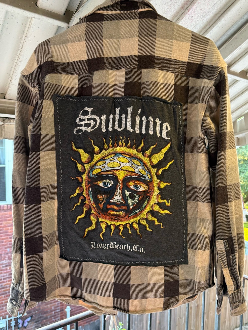 Sublime Patch Plaid Flannel American Eagle Jacket - Men’s Small